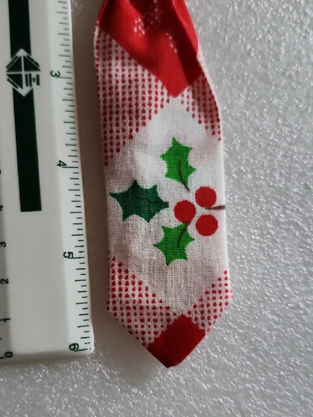 Pookie's Party Handmade Red & White Holly Slip-Over Dog Collar Tie